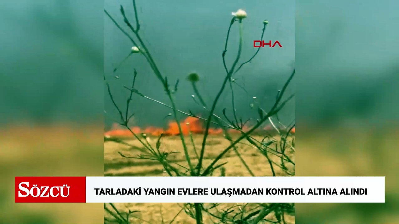 Buğday tarlasında çıkan yangın evlere sıçramadan kontrol altına alındı