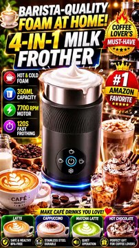 Ecoflarix 4-in-1 Electric Milk Frother 350ml Review | Hot & Cold Foam Maker for Latte, Cappuccino, Matcha & Hot Chocolate