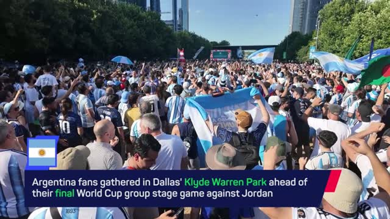 Argentina fans party in Dallas ahead of Jordan game