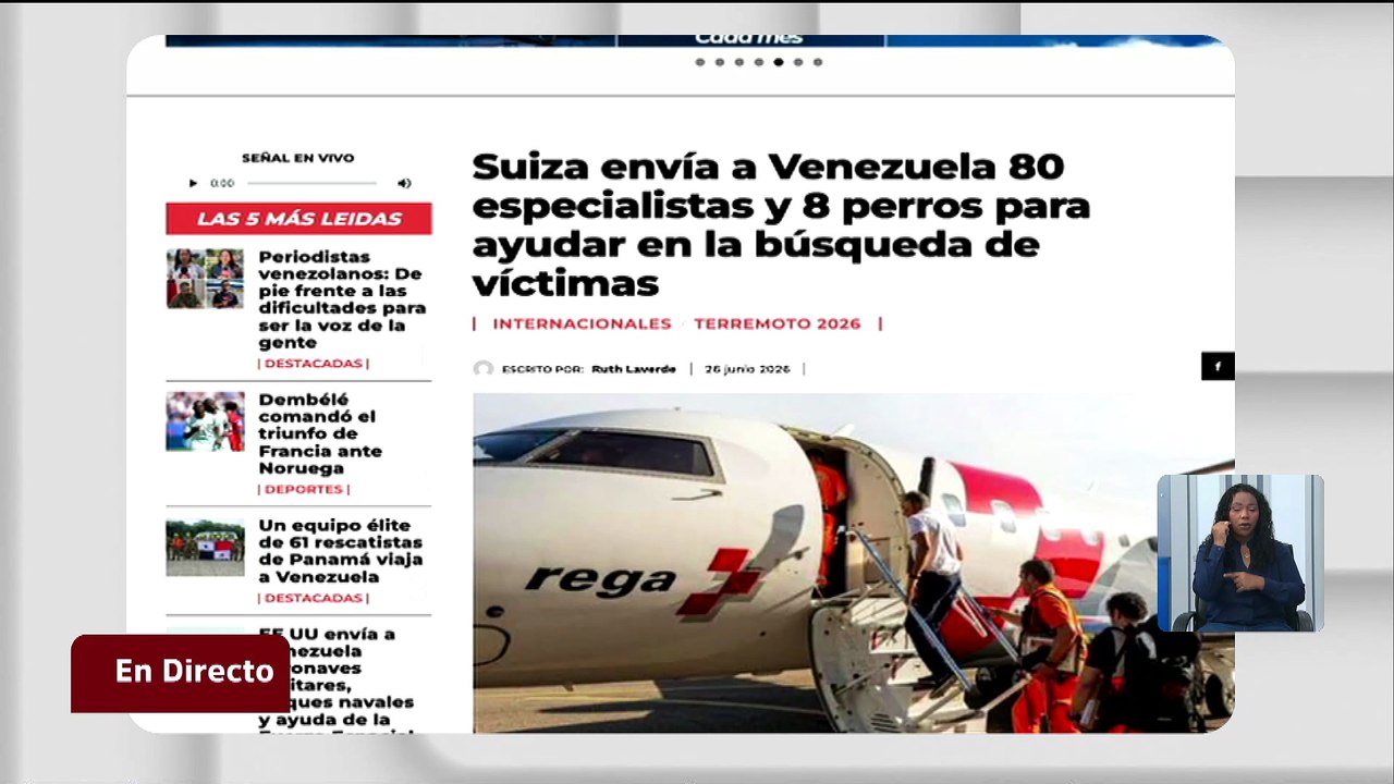 Gobierno de Suiza envía 80 especialistas y 8 perros de rescate para búsqueda de víctimas