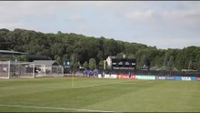 Entrenamiento de la selección francesa tras la victoria ante Noruega