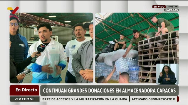 Avanza proceso de donaciones para afectados del edo. La Guaira en la Almacenadora Caracas
