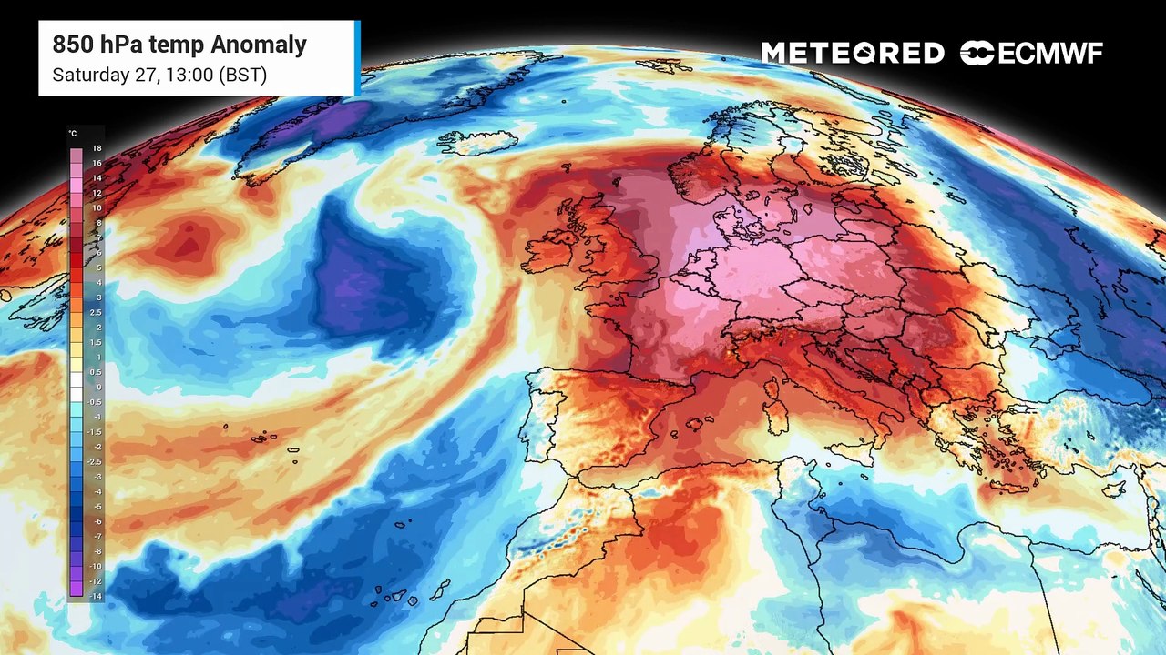 Heat transition 850 hPa temp anomaly