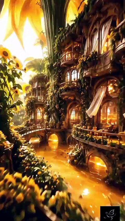The Giant Sunflower Citadel 🌻 | A Surreal Fantasy World Above the Clouds (4K Cinematic Short)