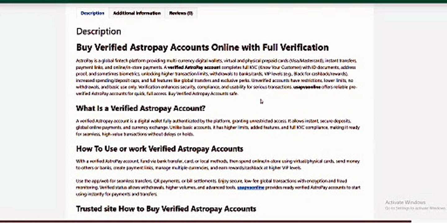 Buy Astropay Accounts 100% Verified with Instant Delivery