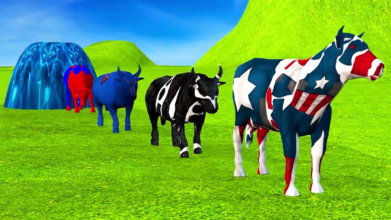Spider Man cow and black panther ox Color Pack with spiderman in captain america Jurassic World Evolution thumnail