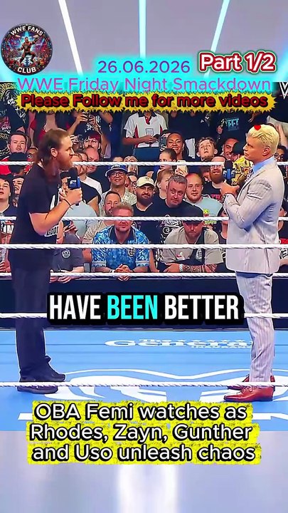 WWE SmackDown Highlights 26 June 2026: Rhodes, Gunther, Zayn & Jey Uso Face Off (Part 1)