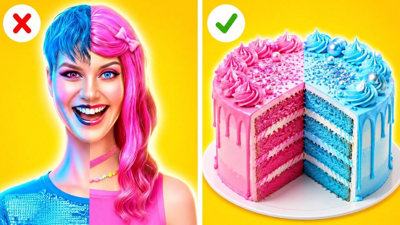 Défi alimentaire rose contre bleu 💖💙 Astuces folles de décoration de gâteaux par 123 GO! LIKE