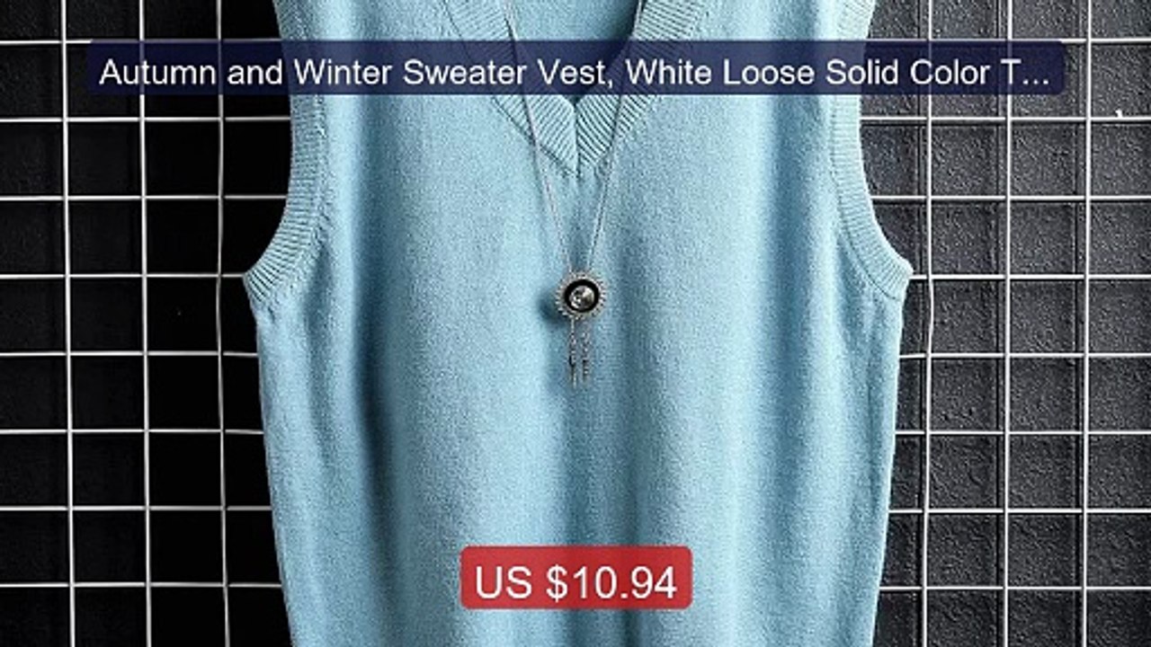 Autumn and Winter Sweater Vest, White Loose Solid Color Thin ... -- Amazing Value 2026 | Must Have!