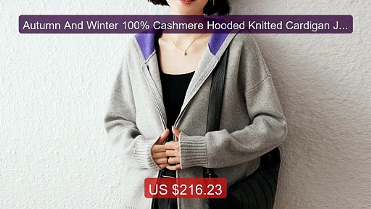 Autumn And Winter 100% Cashmere Hooded Knitted Cardigan Jac... -- Top Pick 2026 | Unbeatable Price!