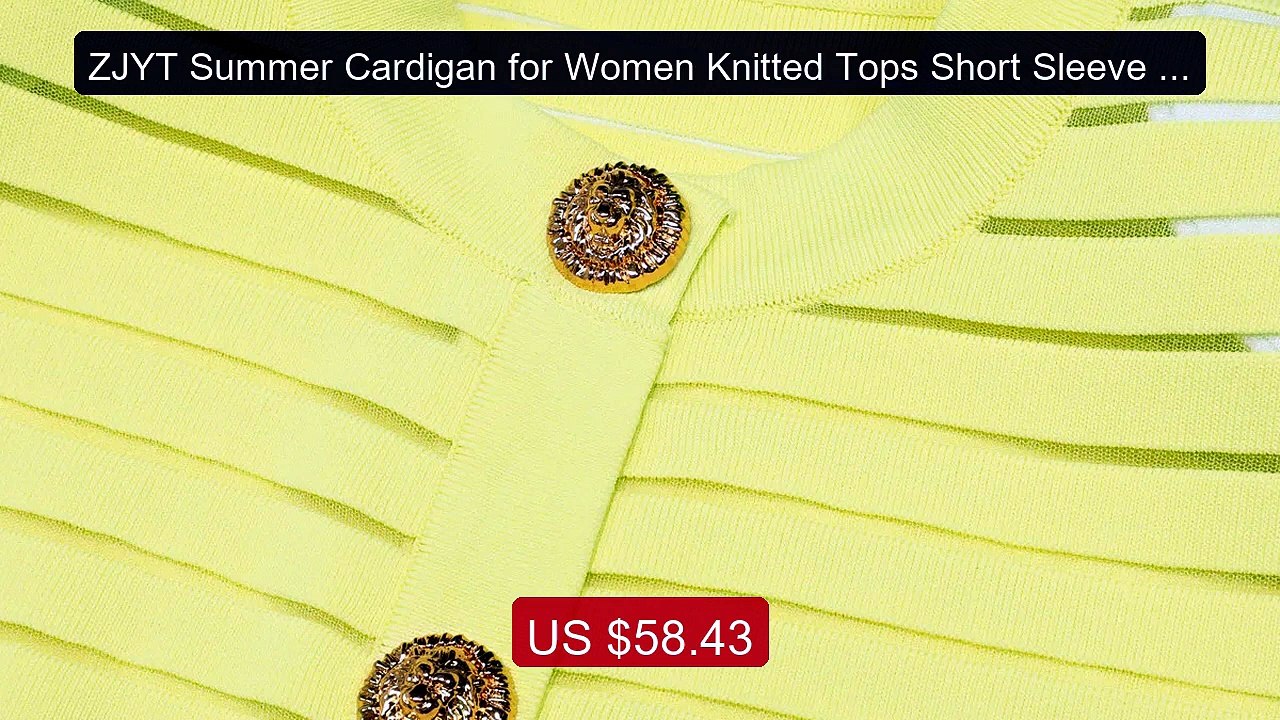 ZJYT Summer Cardigan for Women Knitted Tops Short Sleeve O Nec... -- Hot Deal 2026 | Limited Offer!