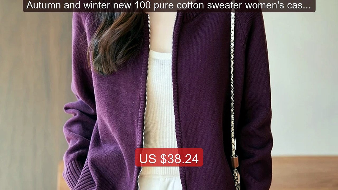 Autumn and winter new 100 pure cotton sweater women's casual O-nec... -- Best Deal 2026 | Shop Now!