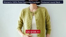 Women's 100% Pure Cashmere Cardigan Thickened round Neck Knitt... -- Best Buy 2026 | Great Quality!