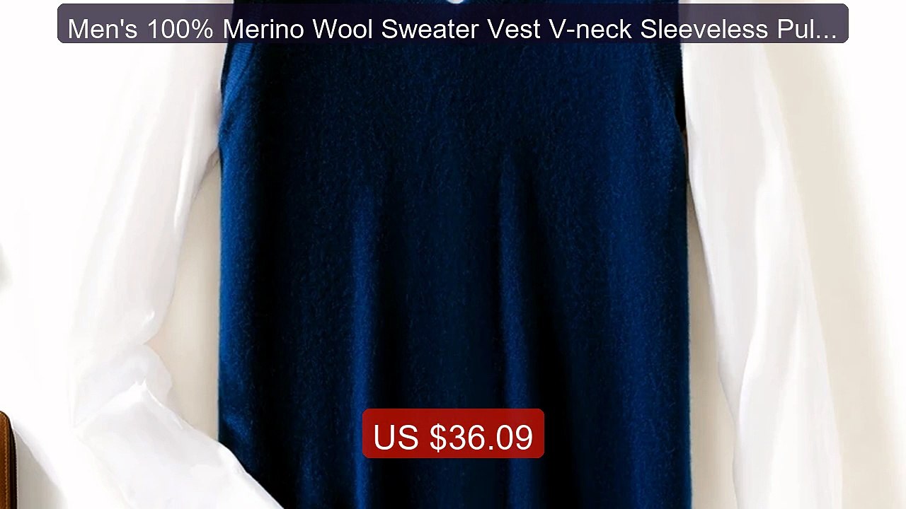 Men's 100% Merino Wool Sweater Vest V-neck Sleeveless Pullover... -- Hot Deal 2026 | Limited Offer!