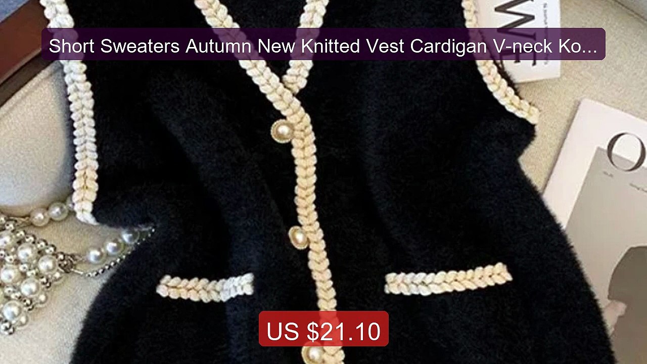 Short Sweaters Autumn New Knitted Vest Cardigan V-neck Korean Fash... -- Best Deal 2026 | Shop Now!
