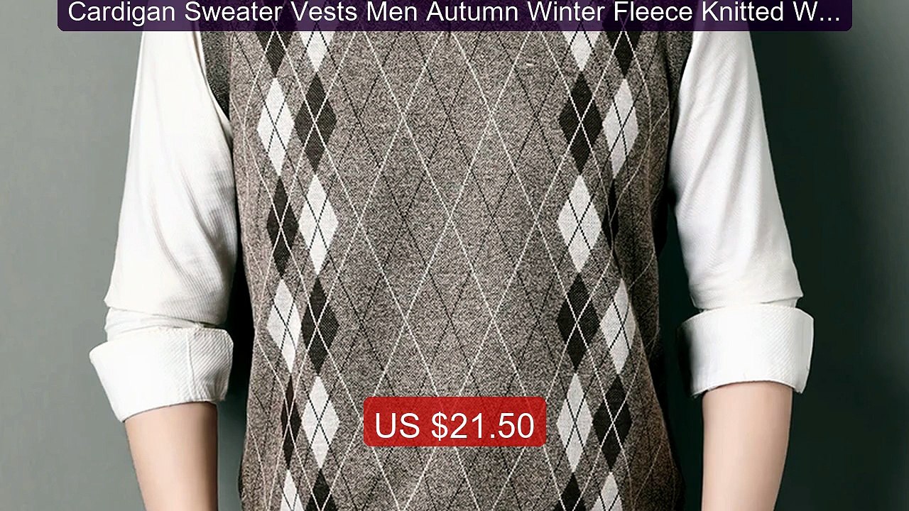 Cardigan Sweater Vests Men Autumn Winter Fleece Knitted Wai... -- Top Pick 2026 | Unbeatable Price!