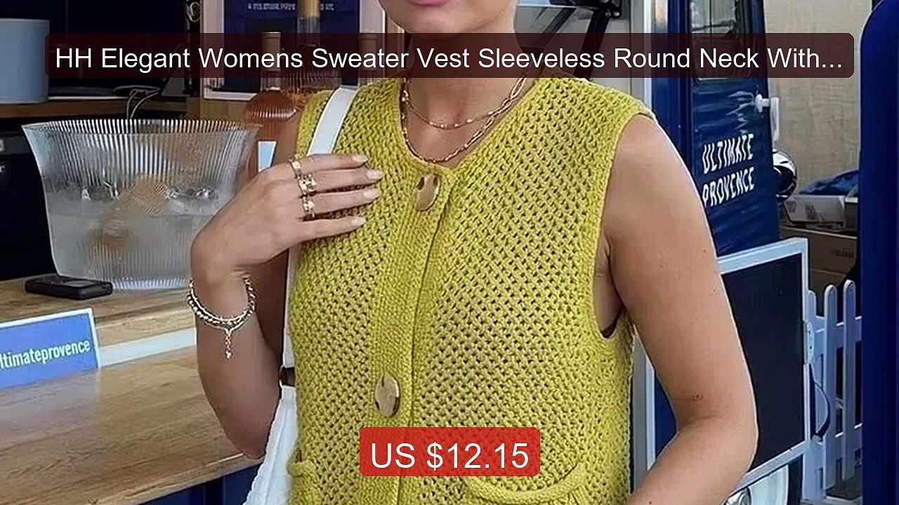 HH Elegant Womens Sweater Vest Sleeveless Round Neck With Gol... -- Amazing Value 2026 | Must Have!
