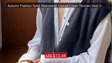 Autumn Fashion Solid Sleeveless Casual Loose Women Vest Swe... -- Top Pick 2026 | Unbeatable Price!