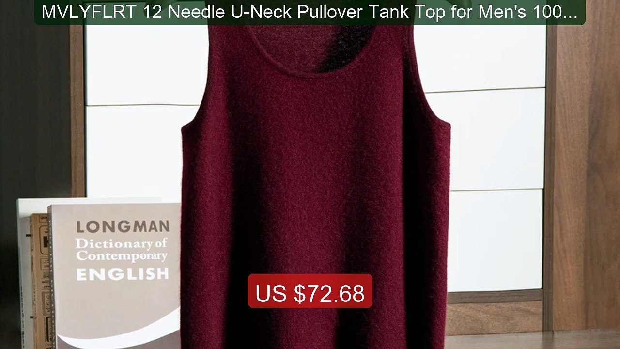 MVLYFLRT 12 Needle U-Neck Pullover Tank Top for Men's 100% Cashmere... -- Top Rated 2026 | Buy Now!