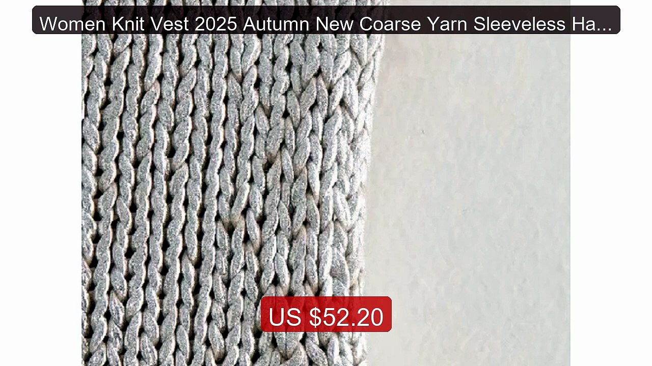 Women Knit Vest 2025 Autumn New Coarse Yarn Sleeveless Harajuk... -- Best Buy 2026 | Great Quality!