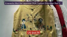 Enianechu Mori Kei Japanese Style Cartoon Embroider Red Yello... -- Amazing Value 2026 | Must Have!