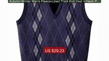 Autumn Winter Men's Fleece-Lined Thick Knit Vest V-Neck Pullover Wa... -- Top Rated 2026 | Buy Now!