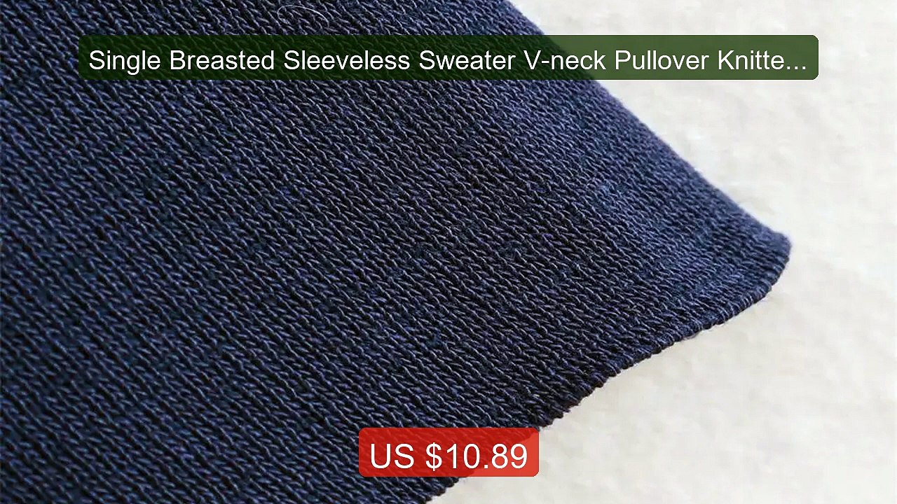 Single Breasted Sleeveless Sweater V-neck Pullover Knitted Waistco... -- Best Deal 2026 | Shop Now!