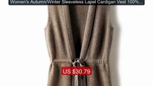 Women's Autumn/Winter Sleeveless Lapel Cardigan Vest 100% Meri... -- Best Buy 2026 | Great Quality!