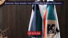 Bohemian Style Sweater Vest Chunky Knit Waistcoat Women's Long Sle... -- Best Deal 2026 | Shop Now!