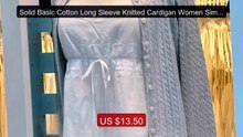 Solid Basic Cotton Long Sleeve Knitted Cardigan Women Simple O-neck... -- Top Rated 2026 | Buy Now!