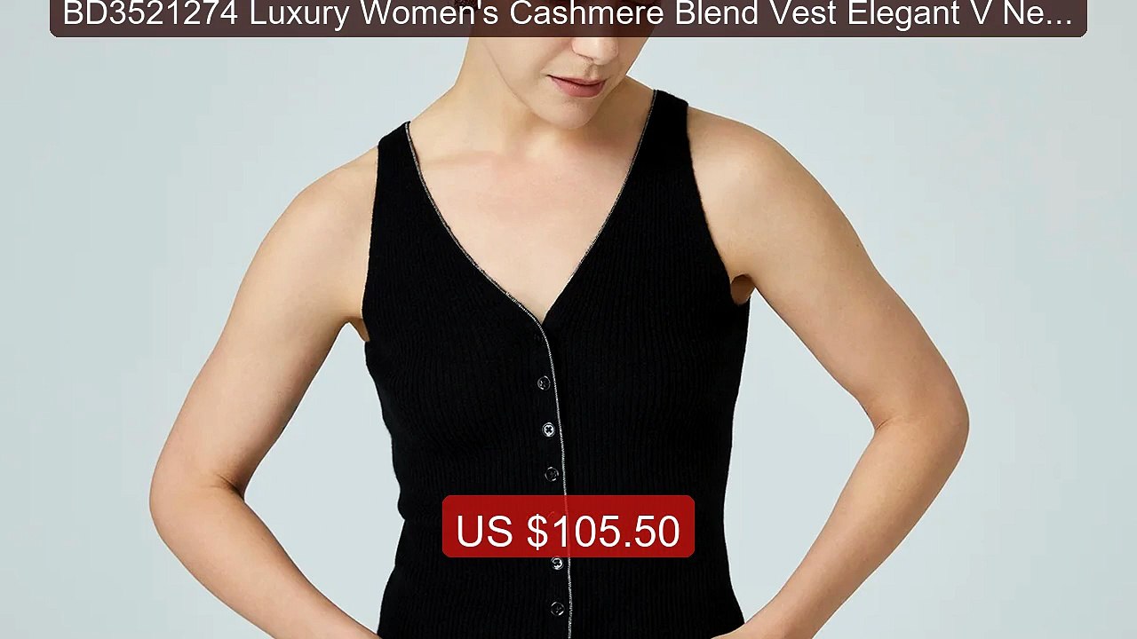 BD3521274 Luxury Women's Cashmere Blend Vest Elegant V Neck S... -- Amazing Value 2026 | Must Have!