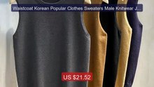 Waistcoat Korean Popular Clothes Sweaters Male Knitwear Jumper... -- Best Buy 2026 | Great Quality!