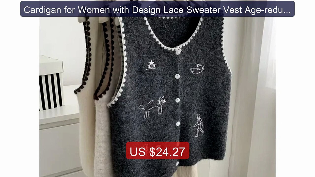 Cardigan for Women with Design Lace Sweater Vest Age-reducing Carto... -- Top Rated 2026 | Buy Now!