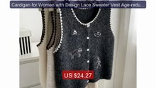 Cardigan for Women with Design Lace Sweater Vest Age-reducing Carto... -- Top Rated 2026 | Buy Now!