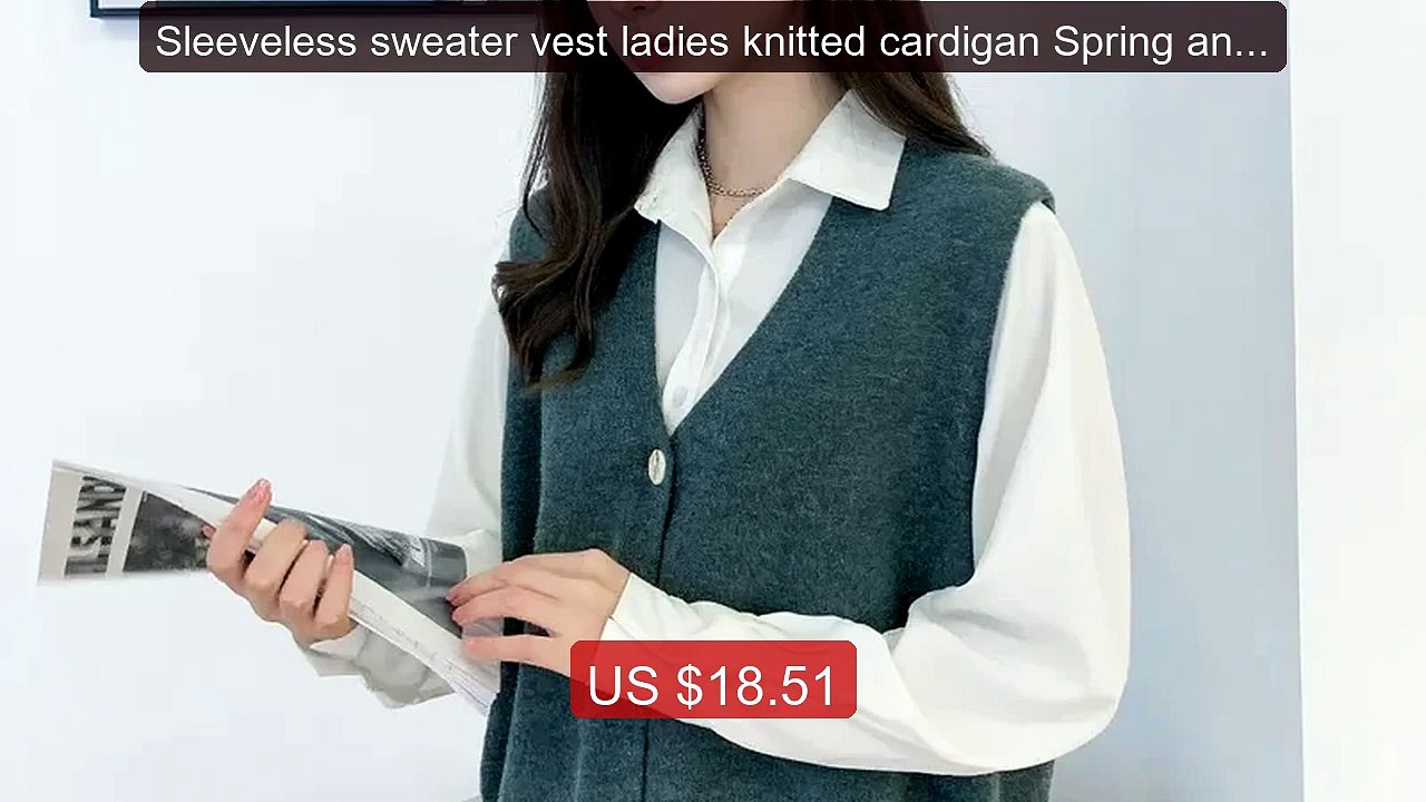 Sleeveless sweater vest ladies knitted cardigan Spring and Aut... -- Best Buy 2026 | Great Quality!