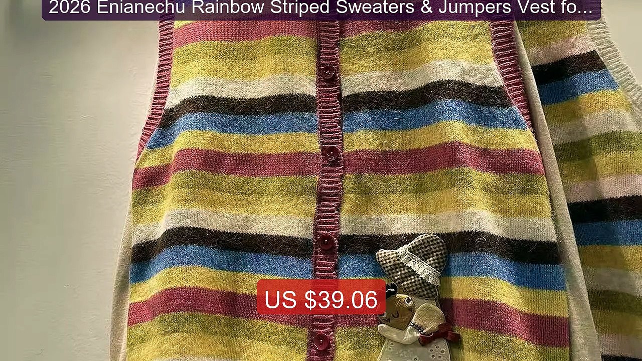 2026 Enianechu Rainbow Striped Sweaters & Jumpers Vest for Women Au... -- Top Rated 2026 | Buy Now!