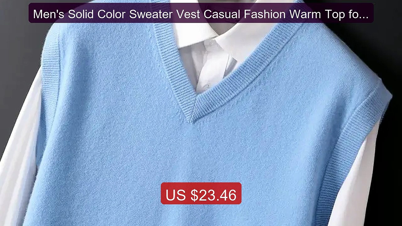 Men's Solid Color Sweater Vest Casual Fashion Warm Top for All Seas... -- Top Rated 2026 | Buy Now!