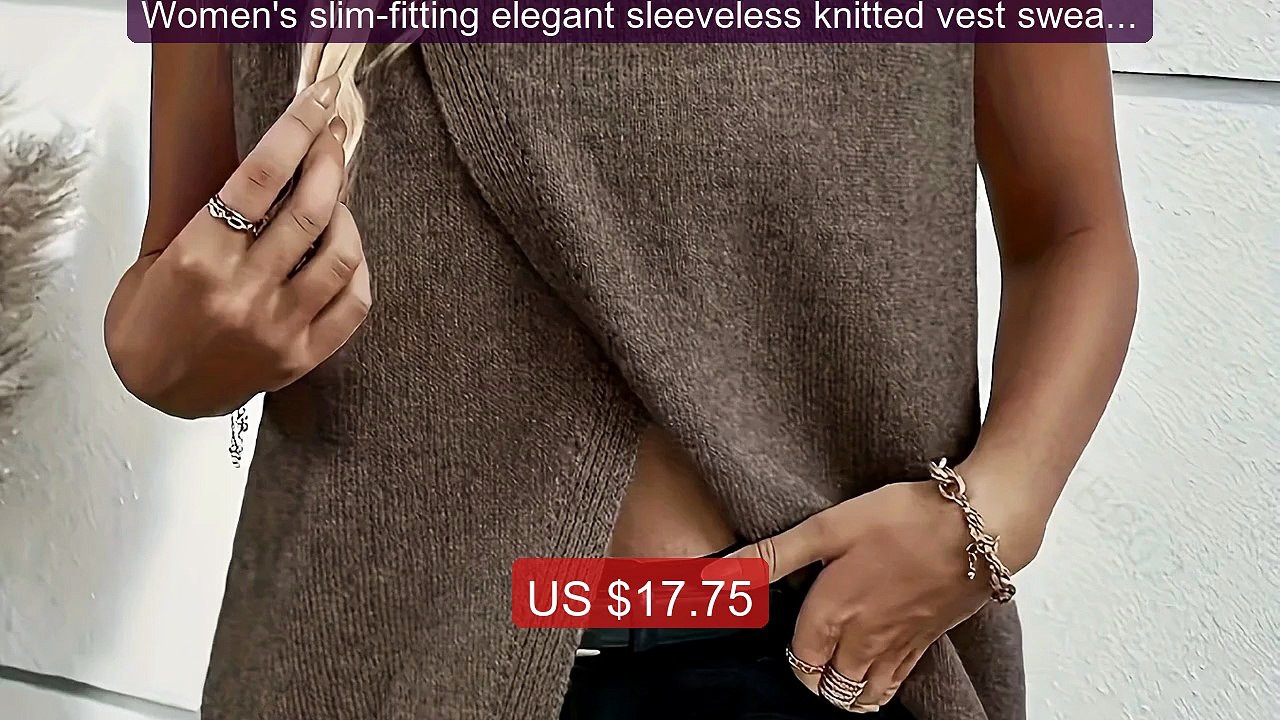 Women's slim-fitting elegant sleeveless knitted vest sweater ... -- Amazing Value 2026 | Must Have!