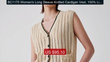BC1175 Women's Long Sleeve Knitted Cardigan Vest, 100% Linen S... -- Best Buy 2026 | Great Quality!