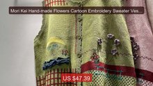 Mori Kei Hand-made Flowers Cartoon Embroidery Sweater Vest Wom... -- Hot Deal 2026 | Limited Offer!
