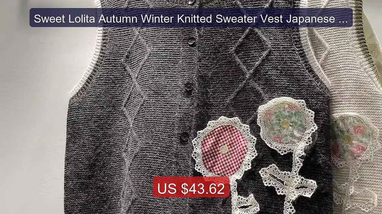 Sweet Lolita Autumn Winter Knitted Sweater Vest Japanese Kawaii Be... -- Best Deal 2026 | Shop Now!