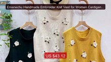 Enianechu Handmade Embroider Knit Vest for Women Cardigan Autumn Wi... -- Top Rated 2026 | Buy Now!