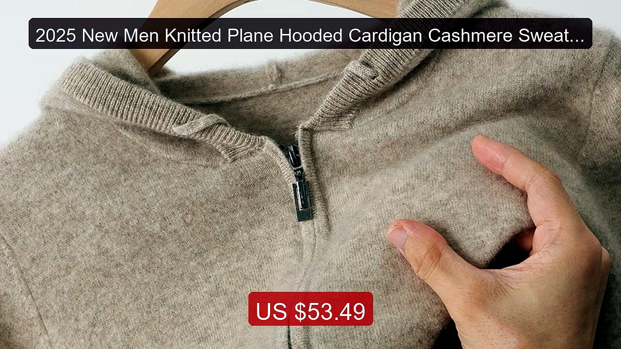 2025 New Men Knitted Plane Hooded Cardigan Cashmere Sweater Zipper... -- Best Deal 2026 | Shop Now!