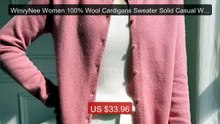 WinvyNee Women 100% Wool Cardigans Sweater Solid Casual Warm Outerw... -- Top Rated 2026 | Buy Now!