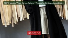 100% Merino Wool Spring Autumn Women's Cardigan Long Sleeve... -- Top Pick 2026 | Unbeatable Price!