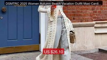 DSMTRC 2025 Women Autumn Beach Vacation Outfit Maxi Cardigan B... -- Best Buy 2026 | Great Quality!