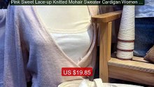 Pink Sweet Lace-up Knitted Mohair Sweater Cardigan Women Autum... -- Hot Deal 2026 | Limited Offer!