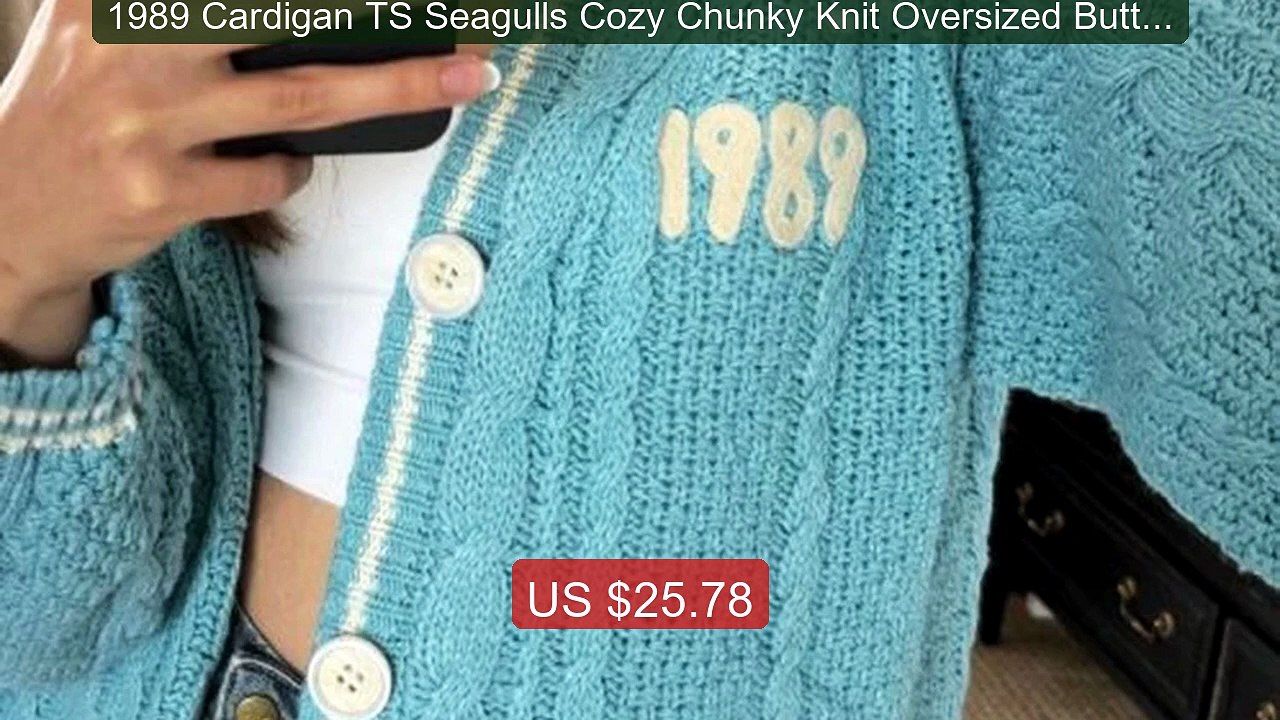 1989 Cardigan TS Seagulls Cozy Chunky Knit Oversized Button... -- Top Pick 2026 | Unbeatable Price!