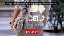 Women's fashionable casual long sleeved button sweater cardiga... -- Best Buy 2026 | Great Quality!