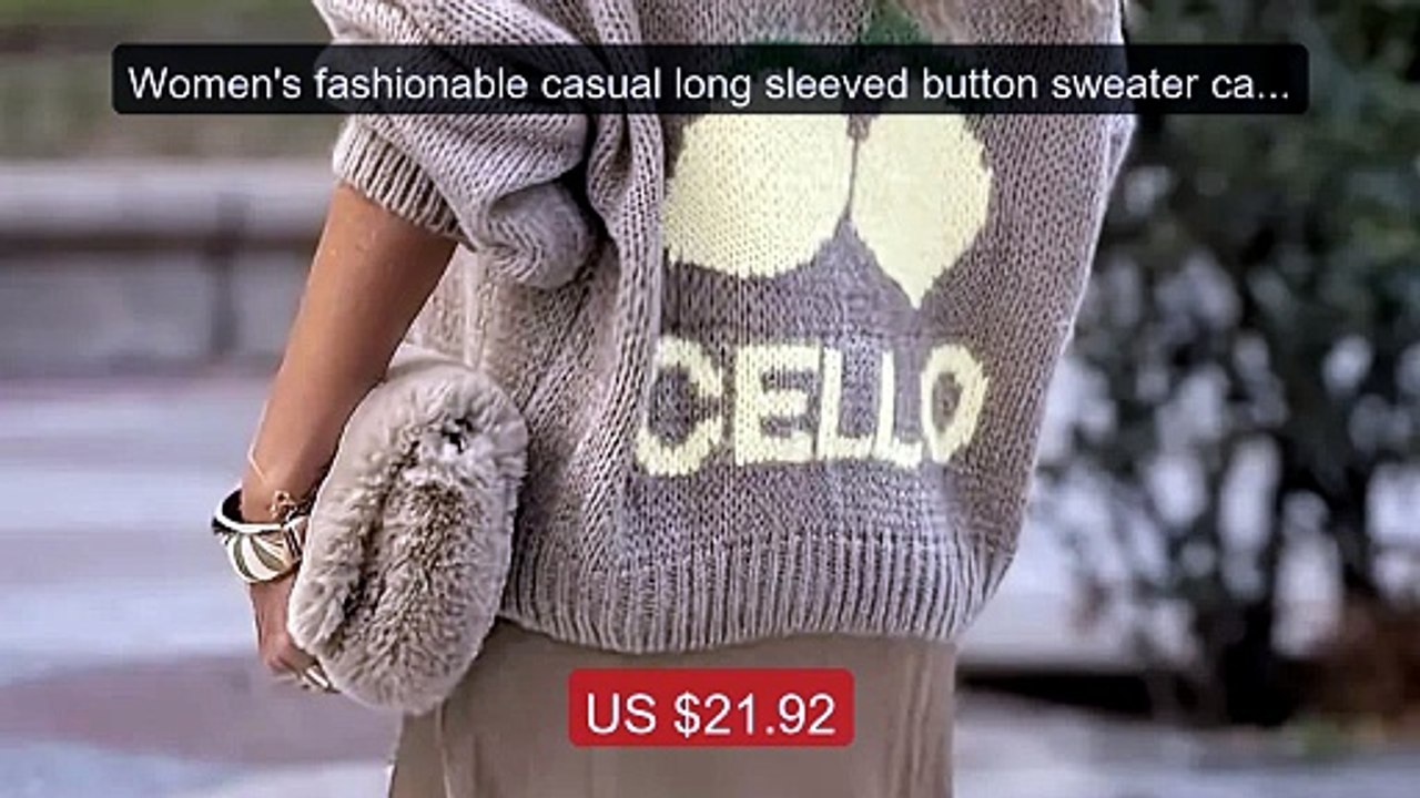 Women's fashionable casual long sleeved button sweater cardiga... -- Best Buy 2026 | Great Quality!